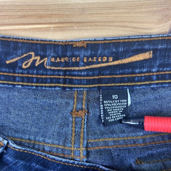 Maurice Sasson Jeans Womens 10 Boot Cut Mid Rise Dark Wash Denim Blue Jeans - Picture 3 of 9